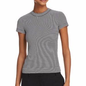 Theory Striped Tiny Tee Classic Crew Neck size X-Small